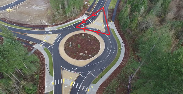 Roundabout and deflection angle